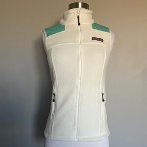 Vineyard Vines Polartec® fleece Casual White Green Mint Sleeveless Jacket Vest